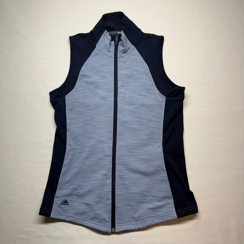 Adidas Zip Up Athletic Vest Blue Lightweight Training Gym Running‎ S Athleisure